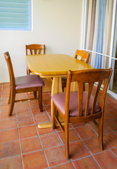 Small dining table on terrace