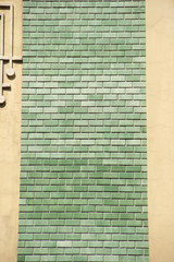 Green bricks facade