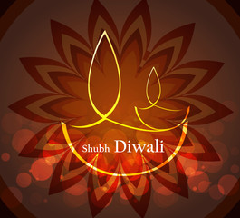 Beautiful art colorful diwali artistic diya vector