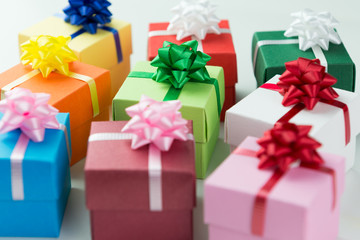 Various colour gift boxes