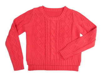 Red knitted sweater