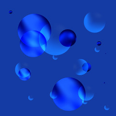 Blue silk background with some Christmas balls