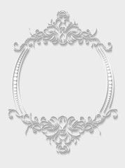 Paper oval frame in cut of paper style