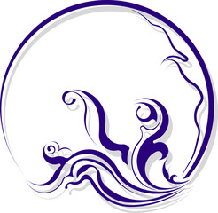 Round vintage element for your design. Vector illustration.