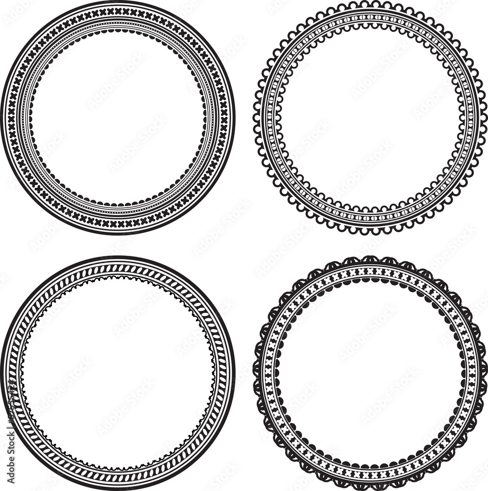 Poster set of 4 round frames