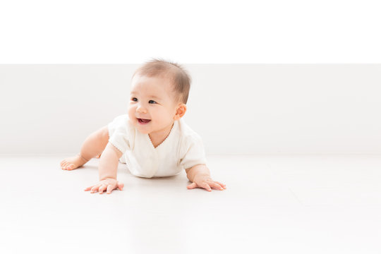 asian baby in the room
