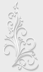 Floral branch in cut of paper style