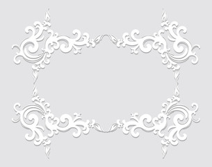 Paper frame in cut of paper style