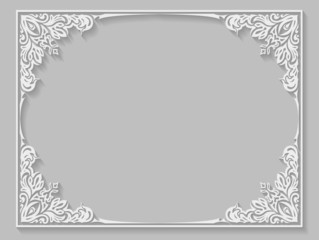 Paper frame in cut of paper style