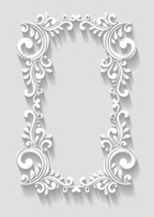 Paper frame in cut of paper style