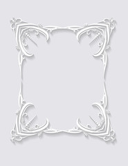 Paper frame in cut of paper style