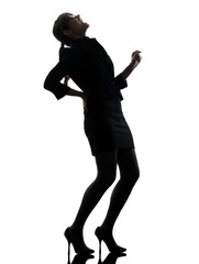 Fototapeta na wymiar business woman backache pain silhouette