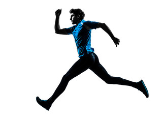 Fototapeta na wymiar man runner sprinter jogger silhouette
