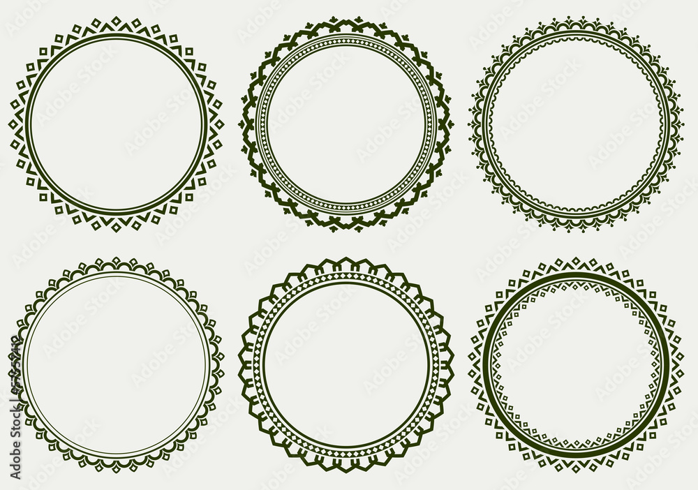 Poster set of round frames