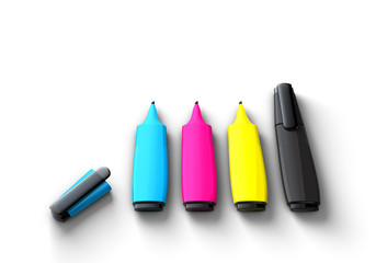 Felt pens isolated