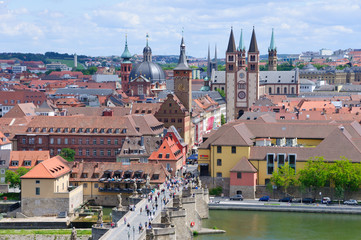 Obraz premium The City of Würzburg in Germany