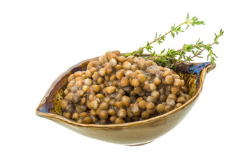 Backed lentils