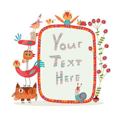 Funny background with birds