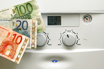 house heating boiler and euro money