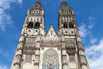 Fototapeta na wymiar Gothic cathedral of Saint Gatien in Tours, Loire Valley France