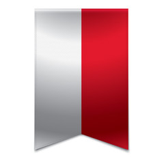 Naklejka premium Ribbon banner - monegasque flag