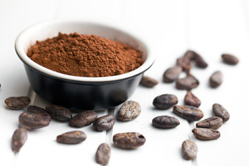 cocoa powder and cocoa beans