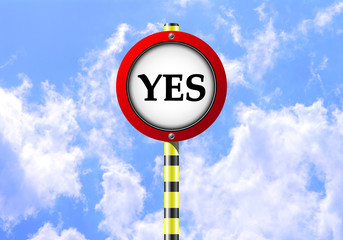 YES ROAD SIGN