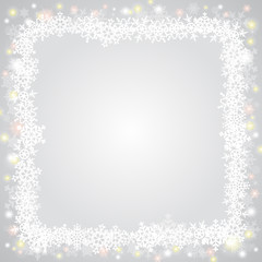 Fototapeta premium Winterlicher, quadratischer Hintergrund mit Eisblumen, grau