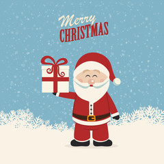 santa claus hold christmas gift