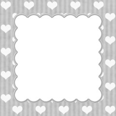 Gray Stripes and White Hearts background for your message or inv