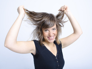 Fototapeta premium real nice young woman in funny expression