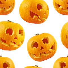Seamless Jack-o'-lanterns pumpkin pattern