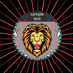 Obraz premium Portrait of a Lion in a circle
