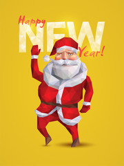 Illustration with Santa Claus in origami style.