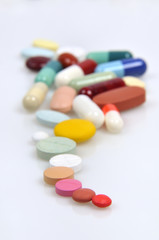 Obraz na płótnie Canvas assortment of pills and capsules