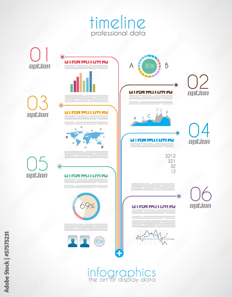 Poster Timeline to display your data with Infographic element