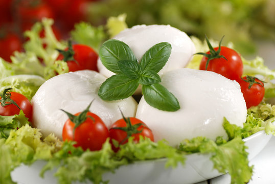 mozzarella di bufala italiana con pomodorini di pachino