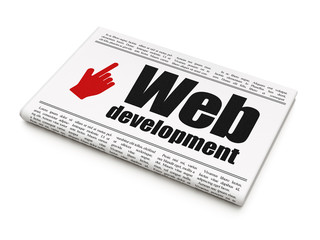 Web development news concept: newspaper with Web Development and
