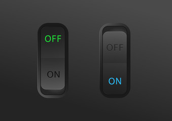 toggle switch on switch off icons