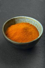 Bowl with pepper powder.