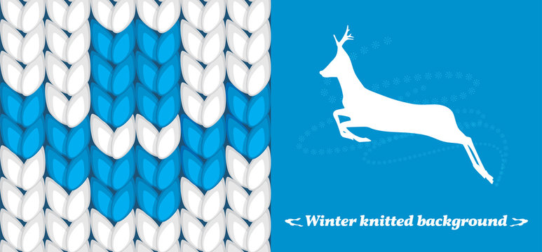 Winter knitted background. Banner for design