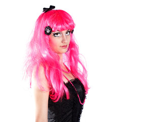 Manga teenager mit bunten Haaren
