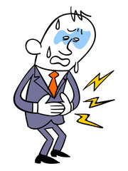 腹痛に苦しむビジネスマン