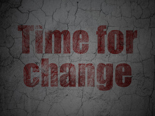 Time concept: Time for Change on grunge wall background