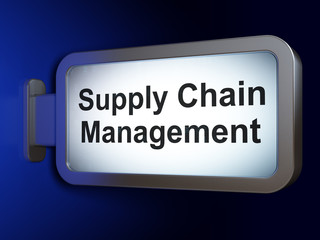 Advertising concept: Supply Chain Management on billboard