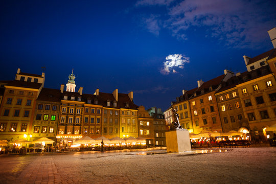 Fototapeta Warsaw old town marketplace square