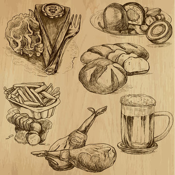 Food and Drinks around the World - drawings into vector 4