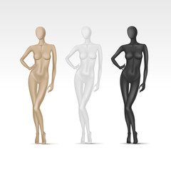 Vector Isolated Female Mannequin