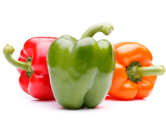 Sweet bell pepper isolated on white background cutout