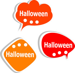 Happy Halloween cloud stickers set
